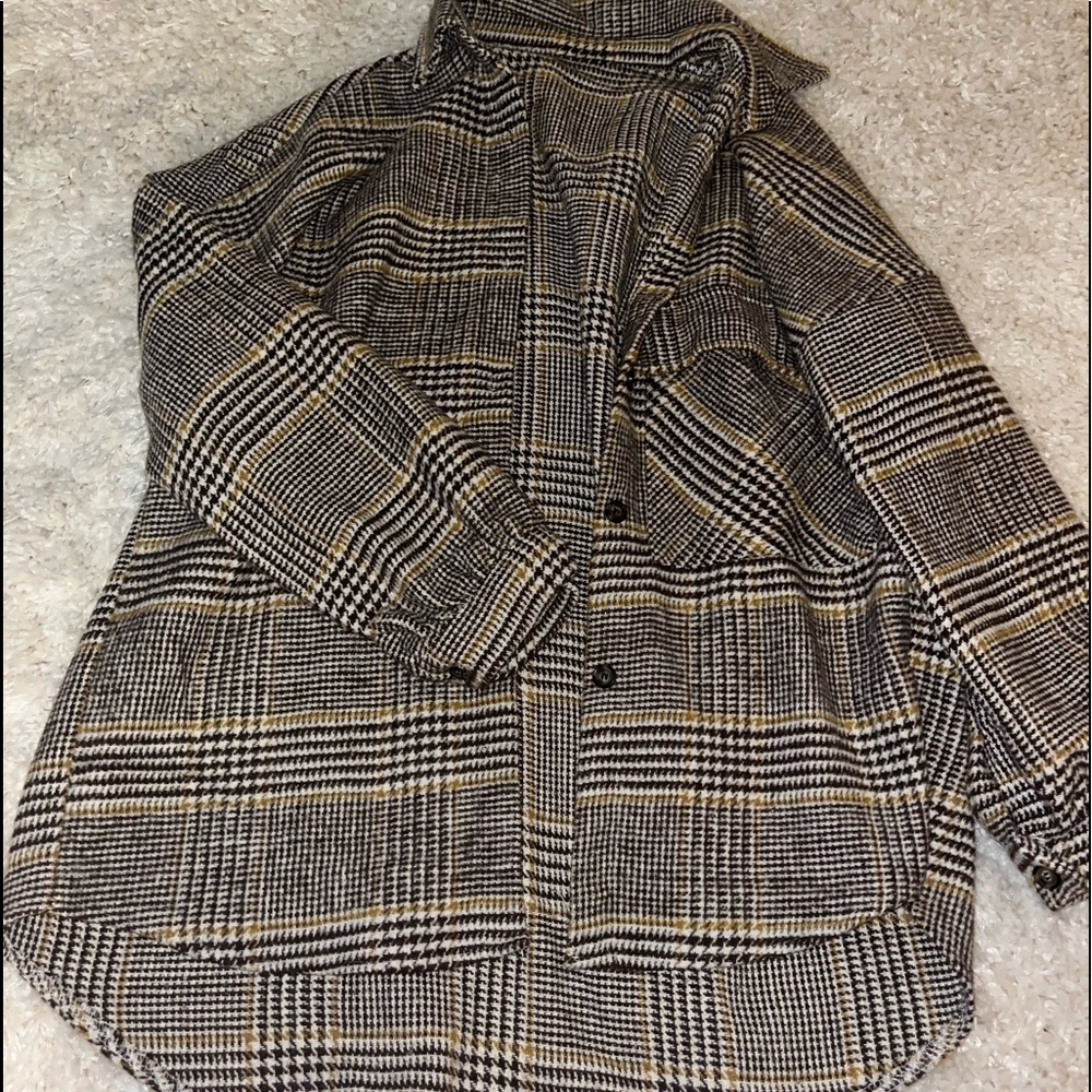 Brown and beige flannel jacket